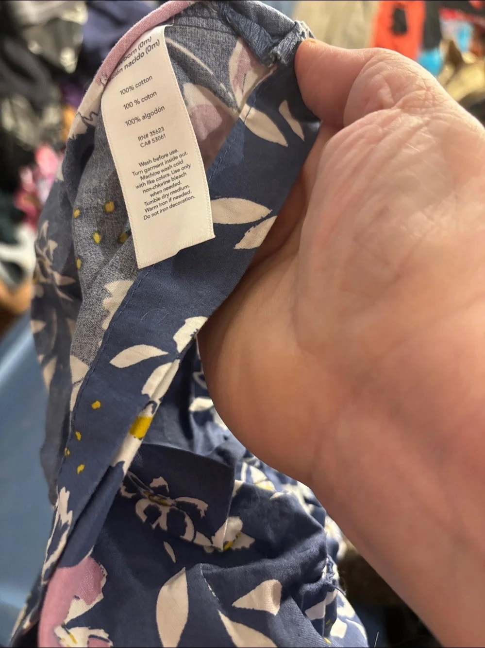Carter's Navy Floral Baby Dress with Pink & Yellow Blooms Newborn